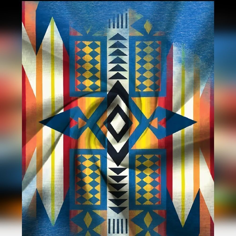 Aztec Print Pullover Crew Neck Sweatshirt - Picture 5 of 5